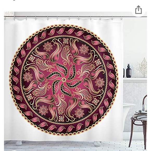 Ambesonne Mandala Shower Curtain, Vintage Mandala Pattern Higher Level - Picture 3 of 4